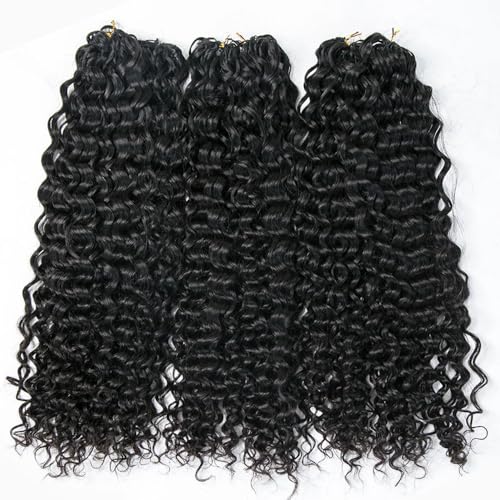 Crochet Human Hair Extensions Water Wave Pre-Separated Curly Crochet Hair Extensions Invisible Micro Loop Crochet Hair Knotless Feather Crochet Human Hair 18inch 120g