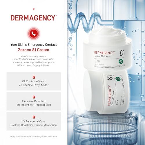 Zeroca 81 Korean Calming Cream for Acne-Prone & Sensitive Skin ? Lightweight and gentle daily soothing moisturizer, Controls Sebum, Deeply Hydrates & Smooths Texture (2.02 fl.oz. 60 ml)