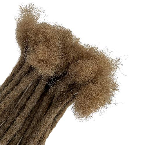 YONNA Human Hair Dreadlocks Extensions Handmade Locs Extensions Human Hair Medium Size 0.8cm Width(0.32inch)-Sold 60locs in a Bundle Honey Blonde #27 8inch