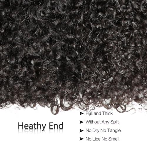 VIPbeauty Burmese Curly Human Hair Bundles One Curly Bundles Human Hair 100% Unprocessed Burmese Raw Hair Extension Natural Color Spiral Hair Weft Extensions Quick Weave Bundle 16 Inch
