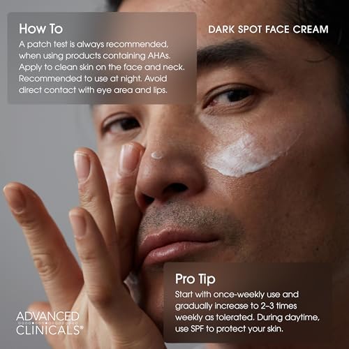 Advanced Clinicals Dark Spot Face Moisturizer | Lactic Acid Lotion For Face With Caffeine, Cocoa Butter, & Vitamin A | Brightening Cream Visibly Reduces Look Of Dark Spots & Uneven Skin Tone, 2 Fl Oz