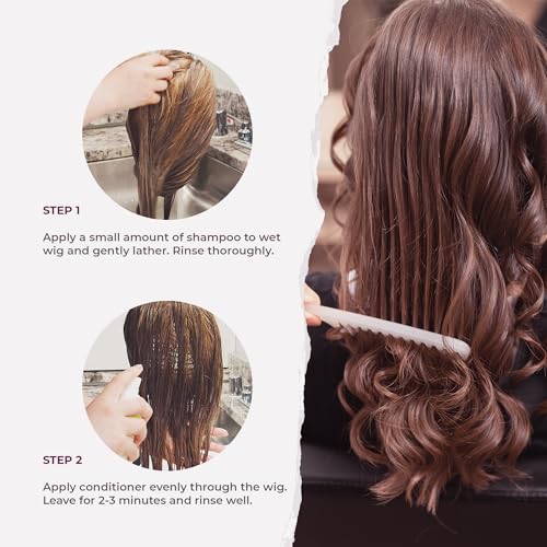 Arlena Luxury Wig Shampoo and Conditioner Set for Synthetic and Natural Hair Wigs - Made in USA, Sulfate-Free, Enhances Shine & Softness, Prolongs Wig Lifespan, Deeply Nourishes & Detangles