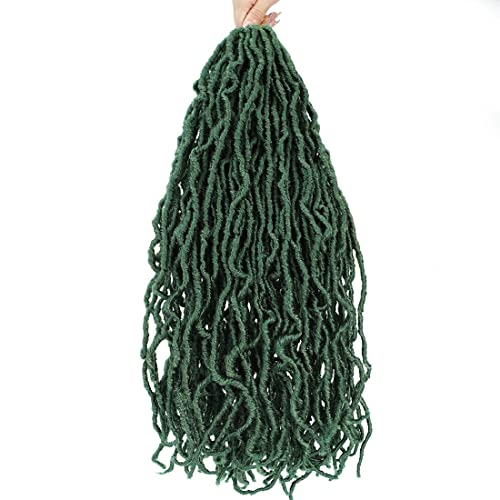 Faux Locs Crochet Hair 24Inch Soft Locs Crochet Hair 6Packs Pre Looped Green Color for Women(24 Inch, 6 Pack, Green) ¡¦