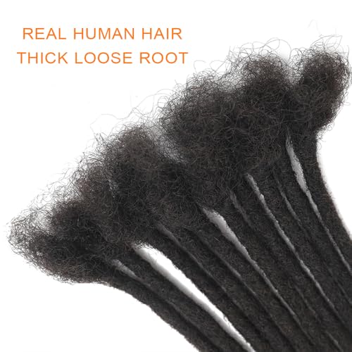 Dreadlock Extensions Human Hair 0.6cm Thickness 22 Inch 60 Strands 100% Real Human Hair for Man/Women/Kids Full Handmade Permanent Loc Extensions Bundles Can Be Dyed Bleached Curled and Twisted