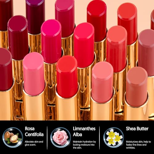 MAKI YIKA Moisture Light Brown Lipstick for Women Hydrate Lip Gloss for Dry Cracked Lips Weightless Glossy Lip Color Juicy Finish,MA050 Milk Brown