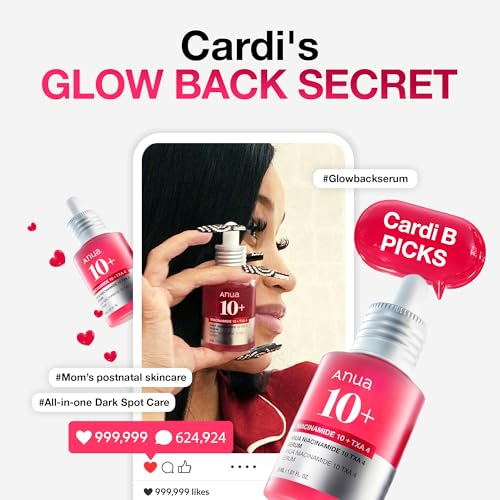 ANUA Niacinamide 10 + TXA 4 Serum, Hyaluronic Acid, Tranexamic acid, Facial Serum For GlassSkin, Cardi B¡¯s Pick, Glow Back Serum, Dark Spot Care, Postnatal Skincare, Korean Skincare (30ml/1.01 fl.oz)