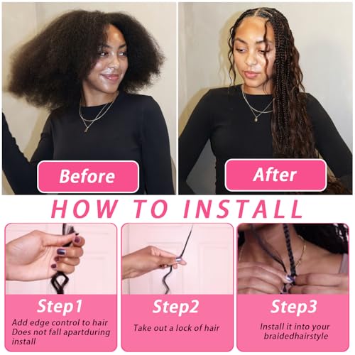 Human Braiding Hair 100g One Bundle/Pack 20 Inch Natural Black Body Wave Curly Bulk Human Hair for Braiding No Weft 100% Unprocessed Brazilian Human Hair Braiding Hair for Boho Braids
