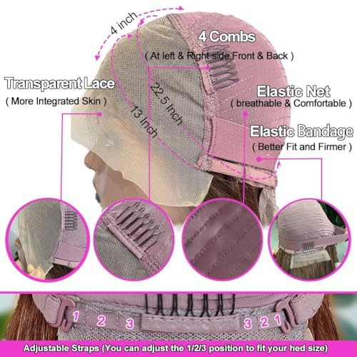 Chocolate Brown Lace Front Wigs Human Hair Body Wave 30 Inch 13x4 HD Transparent Brown Lace Front Wig Human Hair Wear and Go Glueless Wig Pre Plucked Colored HD Lace Frontal Wigs for Black Women