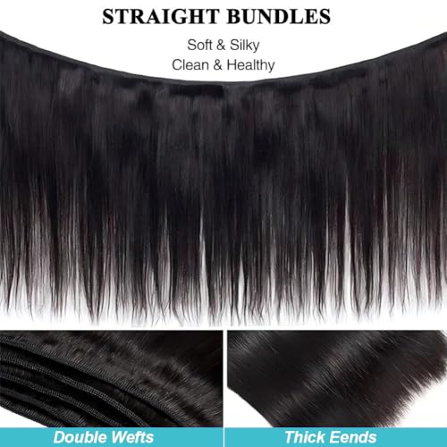 Human Hair Bundles Straight 1 Bundle 26 Inch Brazilian Virgin Straight Human Hair Bundles For Black Woman