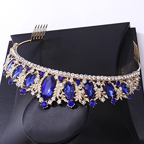 Vintage Crystal Tiaras and Crowns Queen King Pageant Baroque Diadem Women Headpiece Wedding Bride Hair Jewelry Accessories