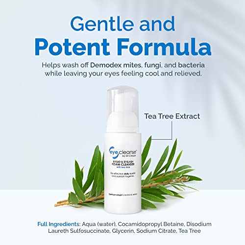 All-in-One Eyelid and Eyelash Cleanser for Extensions, Lash Extension Kit Essential, Enriched with Tea Tree Oil, Helps Ease Tired Eyes, 100 ml - EyeCleanse