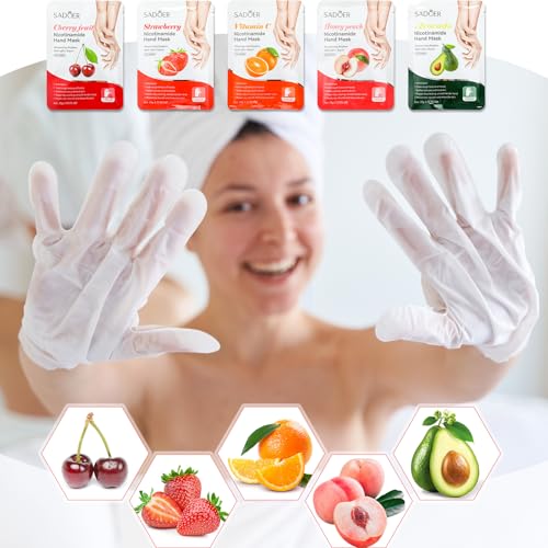 48 Pcs Fruits Beauty Hand Mask Bulk Hydrating Hand Moisturizing Gloves Mask for Spa Kit Skincare Gift Beauty Kits for Women