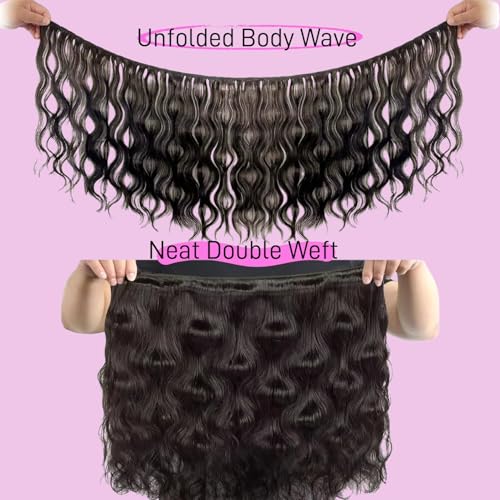 AZONA 16A Real Raw Bundles Body Wave Human Hair,No Tangle No Shedding Body Wave Bundles Human Hair,Triple The Lifespan Over Regular Virgin Hair Bundle,Silky And Soft 30 Inch