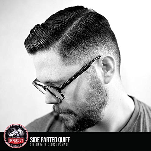 Uppercut Deluxe Pomade for Men, 3.5 oz/100g (2-PACK) – Strong Hold, High Shine Hair Pomade – Water-Based, Easy Washout – Classic Barber Styling for Slick Backs, Side Parts & Pompadours