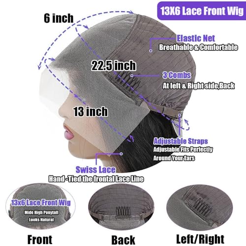 Redice Human Hair Wigs for Women - HD Transparent Lace Front Wigs, 200% Density, Glueless, Body Wave, Pre Plucked with Baby Hair, 26 Inch