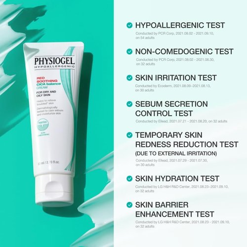 Physiogel Moisturizer Cream, Korean skin care, Soothes Irritation & Redness while Controlling Sebum, Cica, PEA, Niacinamide, Panthenol, Non-Comedogenic, Dermatologist-Tested, Lightweight Cream.
