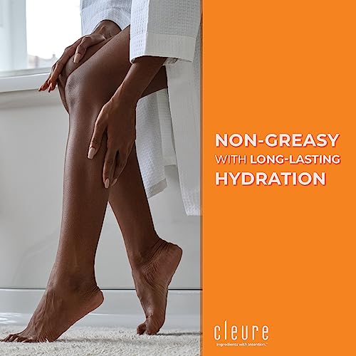 Cleure Body Lotion for Sensitive Skin - Daily Moisturizer with Shea Butter & Vitamin E - Fragrance Free, Gluten Free, Paraben Free (8 oz, Pack of 2)