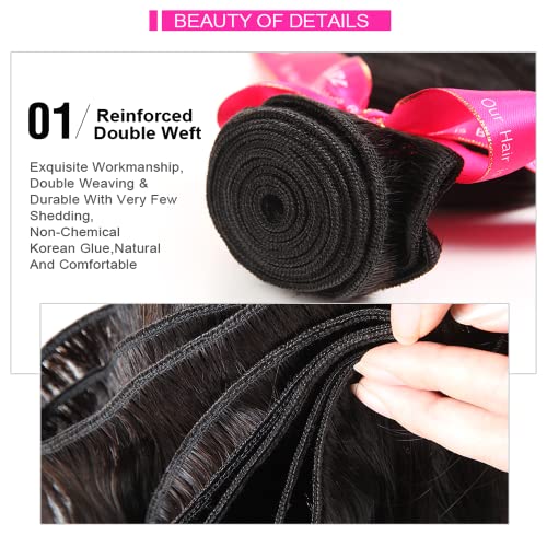 12A Straight Bundles Human Hair (22 24 26 28 Inches, Straight 4 Bundles) 100% Unprocessed Brazilian Virgin Straight Human Hair Bundles Natural Color Raw Hair