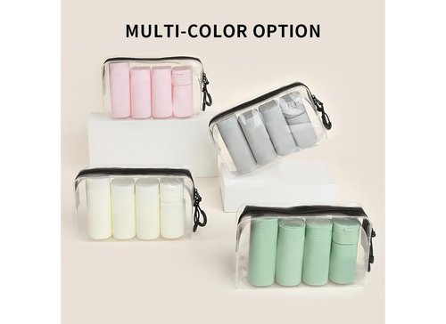 Sprigold 5 Pack Brief and Fashion Travel Bottles TSA Approved, BPA Free Travel Size Travel Containers Refillable Squeeze Bottles for Cosmetic Shampoo Cream Conditioner Lotion Soap… (Nordic white)