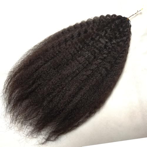 Kinky Straight Crochet Hair Extensions Knotless Pre-Separated Feather Crochet Human Hair Seamless Reusable 20inch 240g For Women