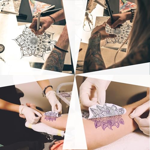 MIUXIA Tattoo Transfer Paper 50 Sheets Tattoo Stencil Paper A4 Size 4 Layers DIY Tattoo Tracing Paper Tattoo Kit Tattoo Supplies