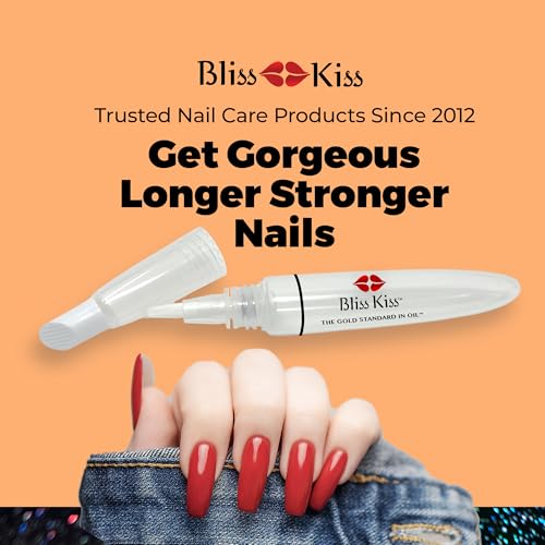 Bliss Kiss Refillable Cuticle Oil Pen for Nails - Empty 8 ml Squeeze Nail Oil Pen with brush applicator from 1-Pack