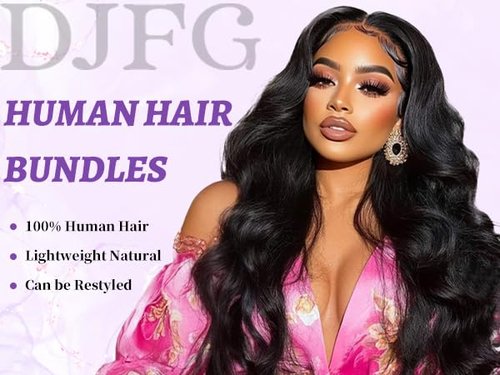 Body Wave Bundles Human Hair 16 Inch 12A Human Hair Bundles Real 100% Raw Unprocessed Brazilian Virgin Sew in Quick Weave Natural Black Deals Thick Hair Extensions