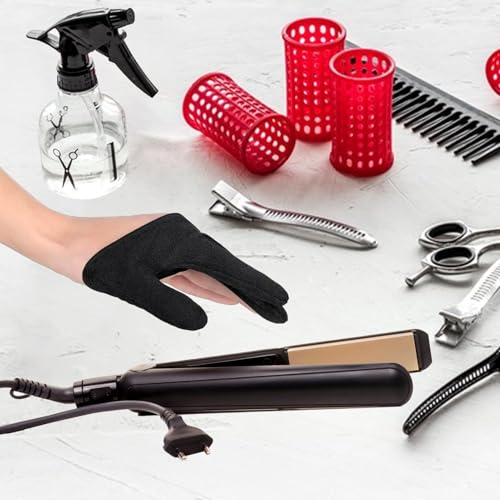 Hair Dye 3 Finger Heat Protector | Hair Styling Gloves Heat Resistant,Professional 3 Finger Protection