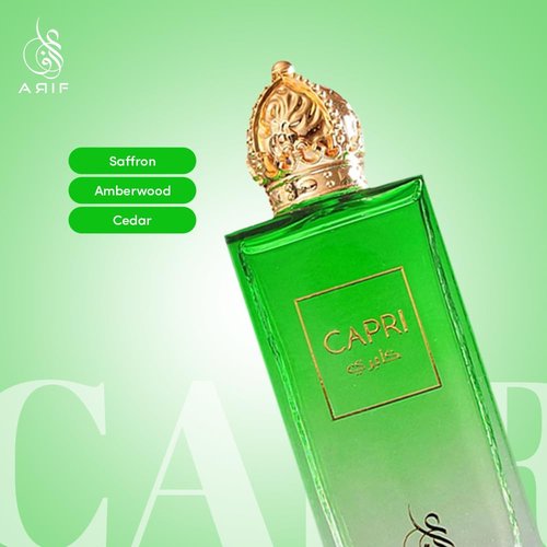 ARIF Capri Perfumes – Fresh Aromatic Perfume for Women – Litchi, Jasmine, Turkish Rose, and Petalia – Long-Lasting Fragrance with Cedar and Incense – Eau de Parfum – 3.4 oz
