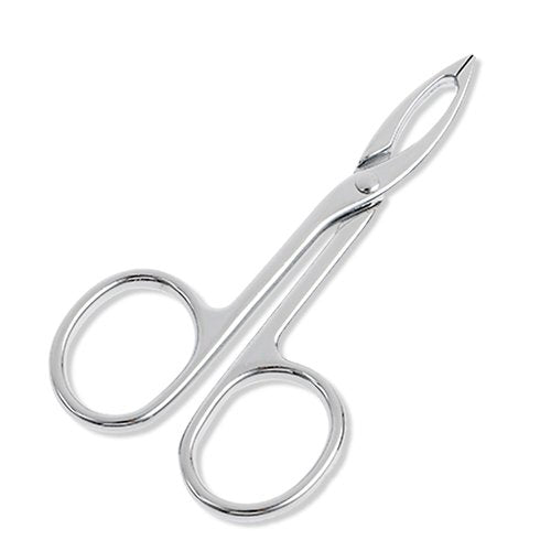 2 pcs Tweezers Scissor Handle, Straight Tip Scissor Shaped Eyebrows Tweezers, Stainless Flat Hair Plucker for Women Man Remover Facial Hair Eyebrows Care (Silver and Black)