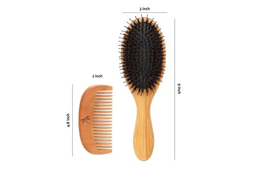 Belula Organically Care for Your Skin. Dry Brushing Body Brush Set and Boar Bristle Hair Brush Set. Restore Shine and Health to Your Skin and Untangle Knots