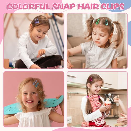 obeoby 120 Pcs 40 Colors Metal Small Snap Hair Clips, 1.2 Inch Mini Hair Barrettes Hair Accessories for Baby Girls Toddlers Women