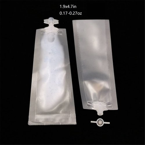 NATX 50Pcs 0.17oz Matte Cream Shampoo Perfume Cosmetic Liquid Spout Pouches Heat Seal Portable Travel Liquid Clear Plastic Empty Packaging Bag Divide bag 5ml