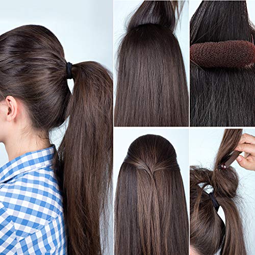 WILLBOND 14 Pcs Hair Bump Sponge Volume Hair Bases Set Bump it Accessory for Volume Insert Styling Tools up Combs Clips Sponge Bun Updo Accessories for Women DIY Hairstyles