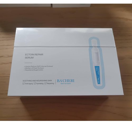 BACHERI Ectoin Repair Face Serum Ampoules # 30 Pcs/Box - Deep Moisture & Anti-Aging Serum with Beta-Glucan, Glycerin, and Hyaluronic Acid – Hydration, Soothes & Protects All Skin