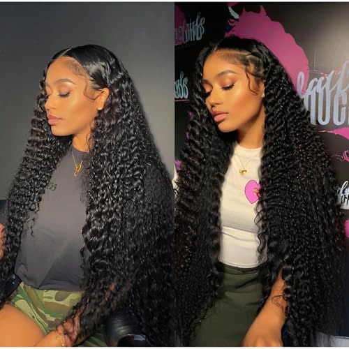 VibeFusion 13x4 HD Transparent Lace Front Human Hair Kinky Curly Wig 200% Density Glueless Pre Plucked Pre-Cut 20 Inch Women's Wig