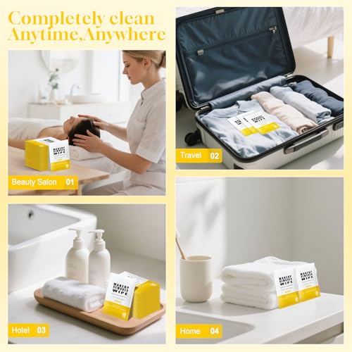 Pack of 100 Makeup Remover Wipes Individually Wrapped,Chamomile Scent,Face Cleansing Wipes Bulk, Travel Towelette Makeup Remover Cloth for Face Cleansing Skin Care Remove Makeup