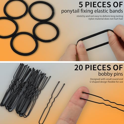 Teenitor Small Donut Hair Bun Maker Set - 2 Dark Brown 2 Light Brown Small Size Hair Bun Maker, Hair Donuts for Buns Kids, 5 Elastic Bands, 20 Hair Pins, Bun Maker For Kids