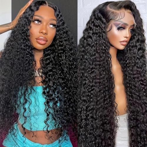 32 Inch Human Hair Wigs Lace Front Wigs Human Hair Pre Plucked Loose Deep Wave Lace Front Wigs Human Hair with Baby Hairline