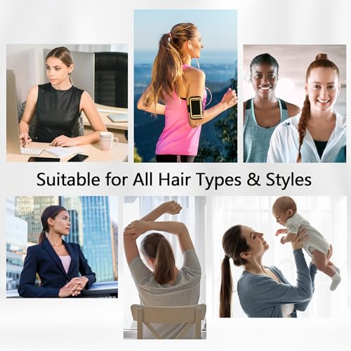 120 Pcs Black Hair Ties No Damage for Women, Ponytail Holders for Thick Hair, Seamless Cloth Fabric Soft Hair Bands for Women's Hair, Hair Elastics Pony Tails Hair Tie Hair Band (Black)