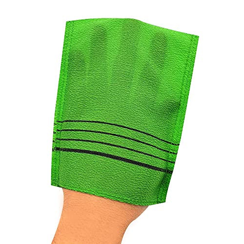 GOLDSANGSA-Korean Exfoliating Towel Washcloth Mitts 12pcs(Green4,Red4,Yellow4)/Korean Italy Towel Skincare Exfoliating Scrub Bath Cloth Remove Dead Skin