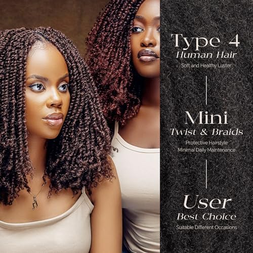 BLL Afro Kinkys Bulk Human Hair, 18 Inch 50 Gram 100% Human Hair for Mini Twist Braiding Dreadlock Loc Extensions Afro Kinky Curly Hair Bulk Black Color (1B, 18 Inch (Pack Of 1))