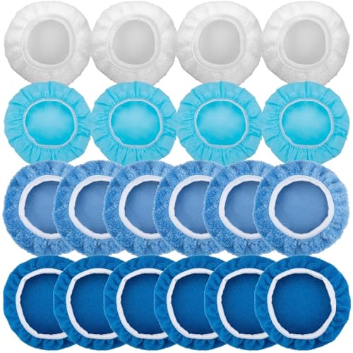 20PCS Car Orbital Buffer Polisher Pad Bonnet Set, 9-10 Inch Polishing Buffing Pads Bonnet Buffing Pad Cover, Microfiber Buffer Pads, Polisher Pads, Car Accessories for Polishing, Waxing and Cleaning