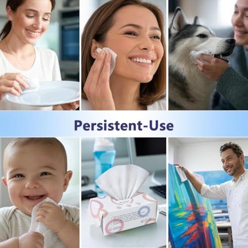 Disposable Face Towels, 80 Count, Biodegradable Dry Wipes for Sensitive Skin, Makeup Removal, Baby Care, Ultra Soft & Thick, 7.8¡±x7.8¡±