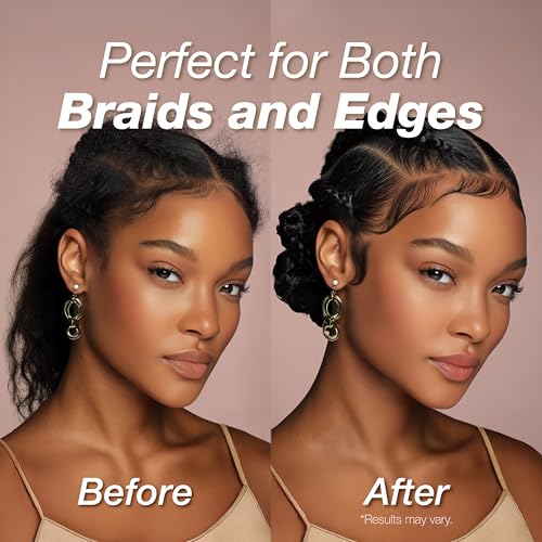 Edge Lux Strawberry Edge Control Gel with Castor Oil, Keratin, Biotin, and Olive Oil - 48 Hour Maximum Hold, Non-Flaking, Non-Greasy, Scented, Conditioning Styling Gel for All Hair Types, 1 Ounce