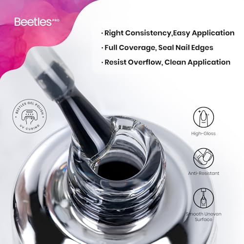 Beetles Pro Gel Top Coat? 20ml Each, High Glossy & Long-Lasting up to 28 Days ? Soak-Off Non-Yellowing Strong Coverage Gel for LED/U V Lamps, Professional Salon Manicure