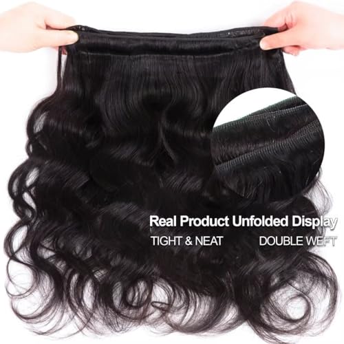 Iwish Raw Bundles Human Hair Body Wave Thick Ends No Tangle Shedding 12A Raw Indian Hair Bundles 16 18 20 Inches Natural Black Color 1B Weave Bundle Human Hair 3Pcs/Lot