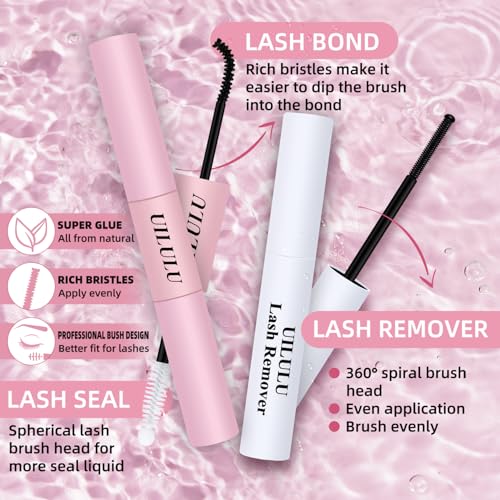 Wispy Lash Clusters Kit 10-18mm Mix D Curl Eye Lashes Wispy Lash Cluster False Eyelash Clusters DIY Lash Extension Kit with Lash Bond & Seal, Lash Glue Remover, Lash Tweezers(U13 Lash Kit)