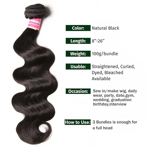 UNICE Malaysian Body Wave Human Hair Weave 3 Bundles 100% Unprocessed Virgin Human Hair Weave Sew In Human Hair Extensions Natural Color 14 16 18 inches