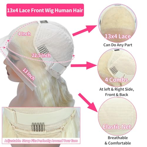 613 Lace Front Wig Human Hair Blonde Wig Human Hair Body Wave 13x4 200% Density 26 Inch Glueless HD Lace Frontal Wig for Black Women Pre Plucked Hairline